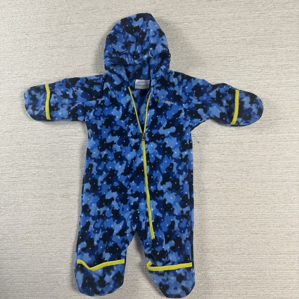 Cozy Cabin Fleece Bunting Suit Baby Snowsuit Columbia Blue Camo 3-6M Warm Comfy